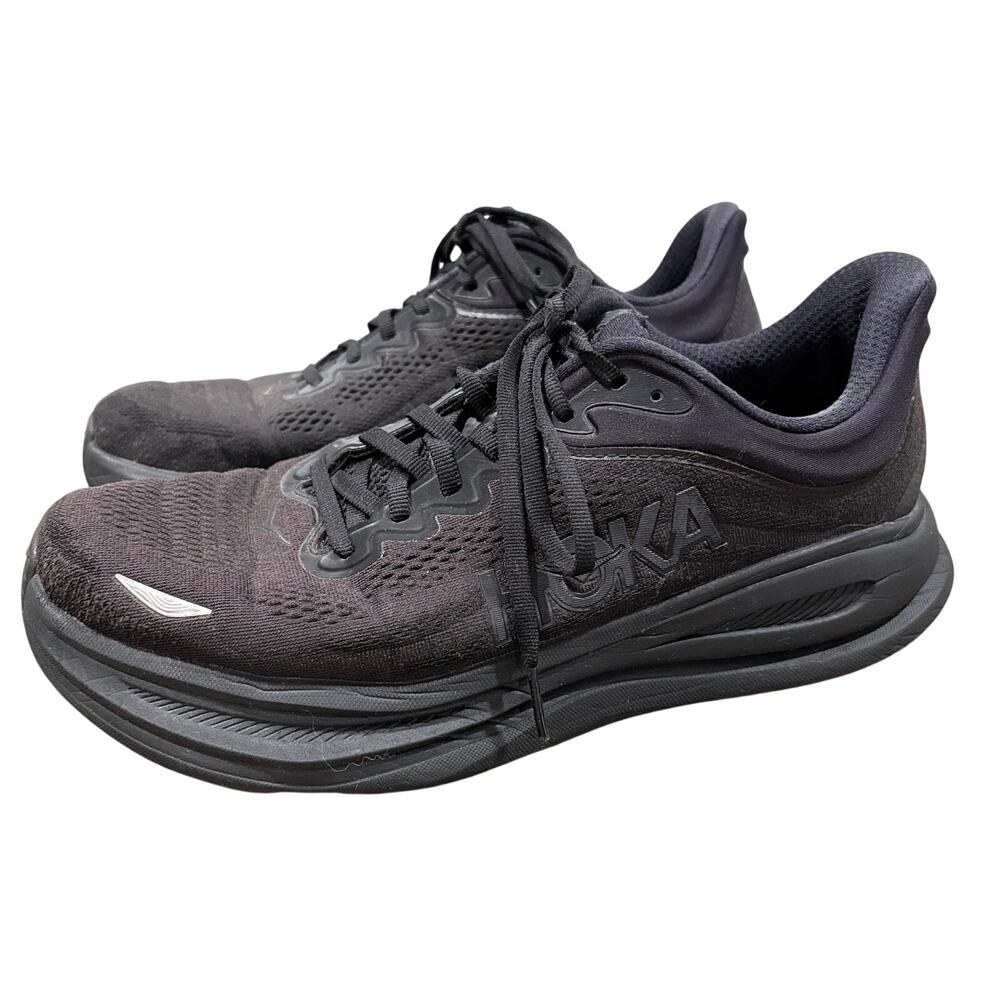 Hoka Mens Size 10 Bondi 9 Running Shoes Sneakers Triple Black 1162011-BBLC